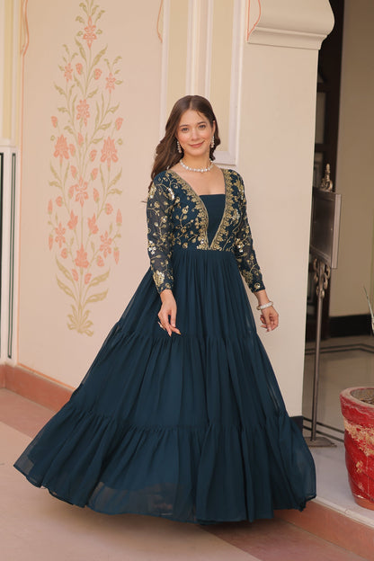 FESTIVAL SPECIAL SEQUINS AND ZARI EMBROIDERED GOWN (WDN52) 02