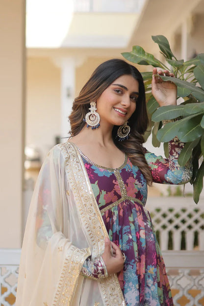 PREMIUM READYMADE ALIA CUT GOWN WITH DUPATTA SET(WD17)