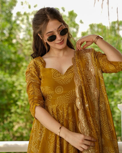 Walk gracefully in our new cotton Anarkali dupata set & with deep back neck and front neck design(WARED294)