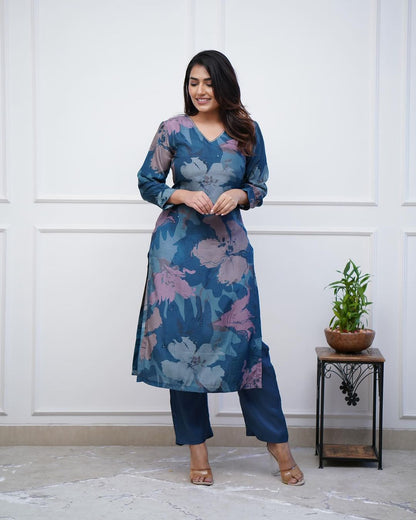 💃Enjoy New Floral Kurta Pant set with amazing lace Work (SWCD01)
