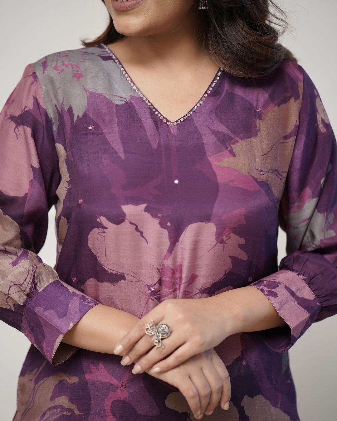 💃Enjoy New Floral Kurta Pant set with amazing lace Work ❤️(SWCD04)