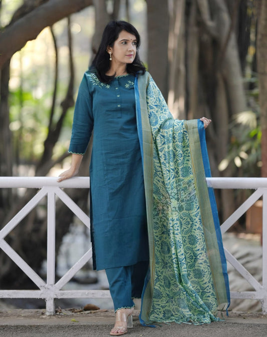 PARIDHAN BY PRERNA COLLECTION'S EXCLUSIVE  COTTON KURTI WITH EMBROIDERY WORK (NFRD43)