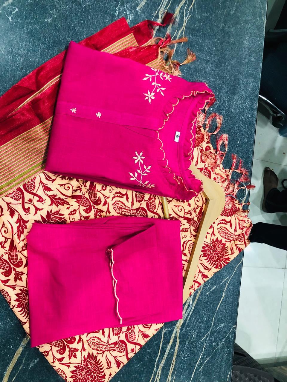 PARIDHAN BY PRERNA COLLECTION'S EXCLUSIVE  COTTON KURTI WITH EMBROIDERY WORK (NFRD44)