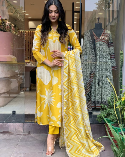 Make a change in your wardrobe by wearing our exclusive muslin digital print hand embroidery suit with muslin duppata(WARED177)