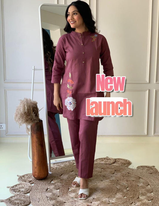 Our Pure Cotton Chic Coordset with handwork paired with Comfy Sets  (NFRD299)(SWCD44)