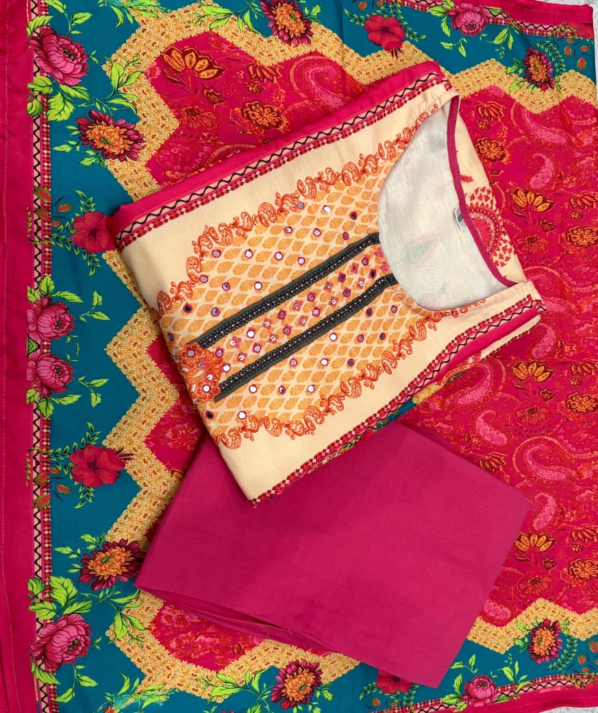 New Launch ✨✨✨✨  Pakistani Suits made from Muslin fabric with digital prints and beautiful hand work on kurti sound like a fashionable choice for upcoming occasions.(WARED164)