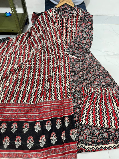 💃*Presenting New Designer Festival Collection In Pure Cotton With Hand And Adda Sequence Work Front Open kurta And Dupatta Set Fully Stitched Ready To Wear💃(WARED161)