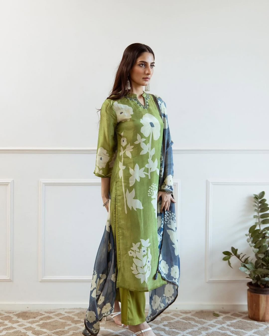 Beautiful pure cotton kurti pant dupatta set💗(WARED368)