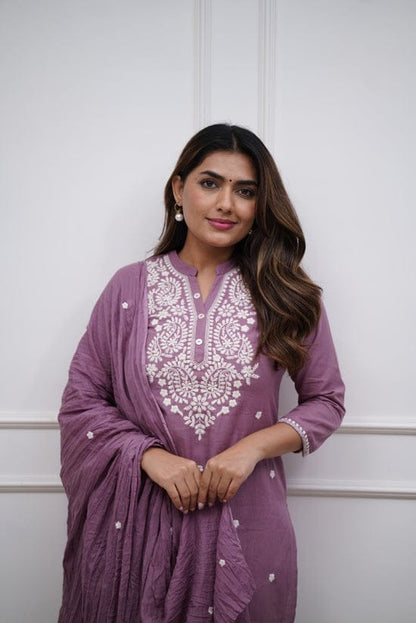 👉 *Presenting Beautifully premium embroidery kurta set for all occasions Come with premium embroidery Mul Cotton dupata  (WARED122)