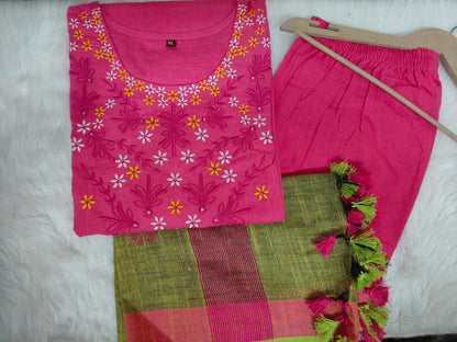 Beautiful premium quality linen dupatta enclosed with heavy tassel work on dupatta(WARED131)