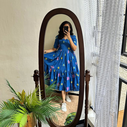 look stylish and walk in comfort with our New multi colour flower on Introducing Cotton with thread work embroidery,(SWCD48)