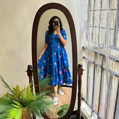 look stylish and walk in comfort with our New multi colour flower on Introducing Cotton with thread work embroidery,(SWCD48)