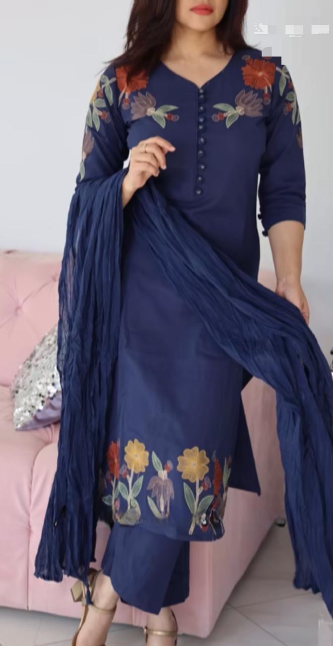 Pure Cotton 60-60 Super dyeing kurta with beautiful Heavy Embroidery Work On Yoke(WARED73)