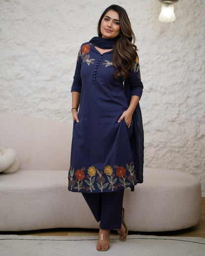 Pure Cotton 60-60 Super dyeing kurta with beautiful Heavy Embroidery Work On Yoke(WARED73)