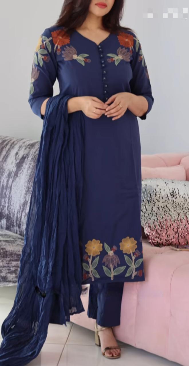 Pure Cotton 60-60 Super dyeing kurta with beautiful Heavy Embroidery Work On Yoke(WARED73)