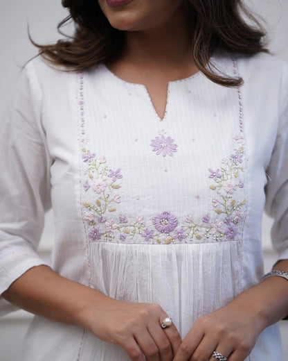 Upgrade your office wear wardrobe with this classy kurti pant with sequence embroidery & work & detailing for all day comfort and trendy look🌸🌸(SWCD61)