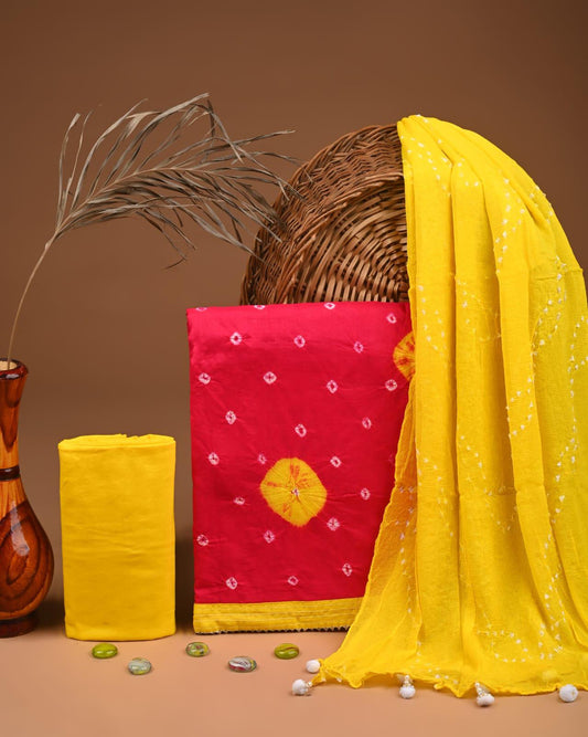 JAAL HAND BLOCK PRINT COTTON SUIT SET WITH CHIFFON DUPATTA(SWCFCOTMU22)