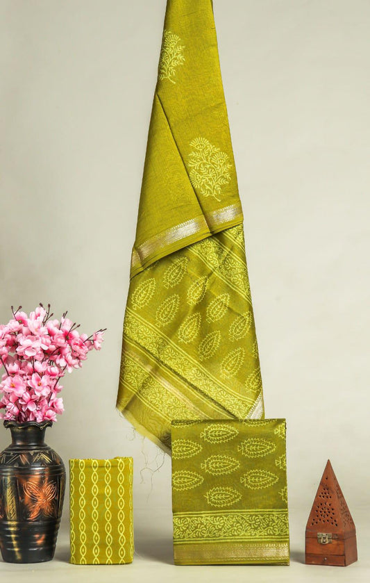 PREMIUM HAND BLOCK PRINT MAHESHWARI SILK SUIT SET