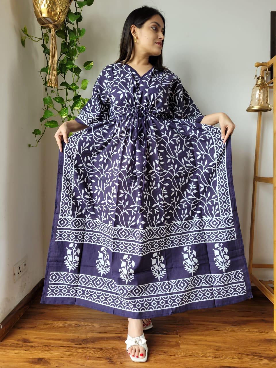 Exclusive New  Added Hand Block printed KAFTAN 🔸️Authentic PRINT, with natural colours.