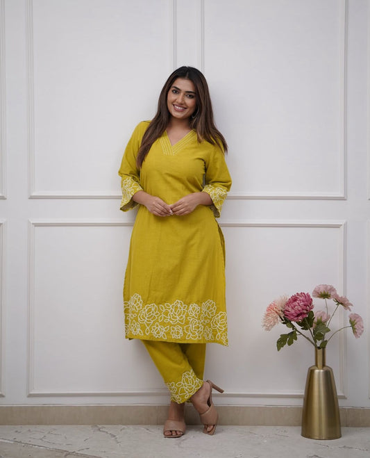 Upgrade your office wear wardrobe with this classy  kurti embroidery work detailing with (WACD68)