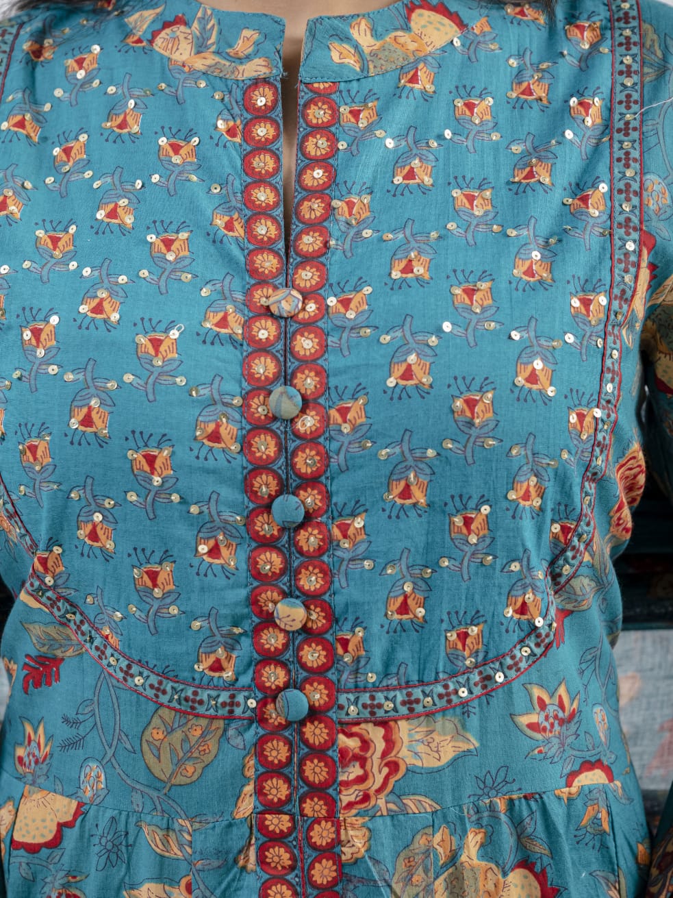 New Cotton Festival Collection In Pure Cotton With Hand And Adda mirror Work kurti And pant Dupatta Set (WARED410)