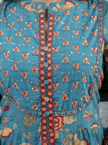 New Cotton Festival Collection In Pure Cotton With Hand And Adda mirror Work kurti And pant Dupatta Set (WARED410)
