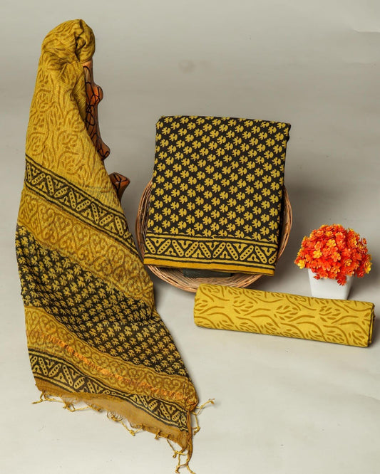 Suits Wala Hand Block Print Cotton Suit Set with Kota Doria Dupatta WAKOTMU22