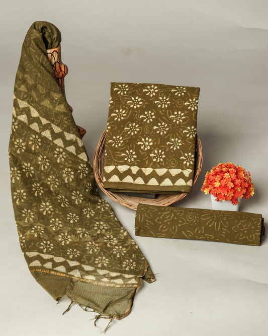 Copy of Suits Wala Hand Block Print Cotton Suit Set with Kota Doria Dupatta (WAKOTMU21