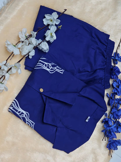 Pure Cotton Shirt Style (With Heavy Embroidery on Front &amp; Front Embroidery on Plazzo)