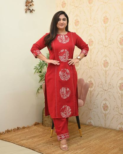 💃your summer with our Latest Cotton Embroidered Straight Pant Set(WACD89)