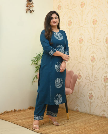 💃your summer with our Latest Cotton Embroidered Straight Pant Set(WACD90)