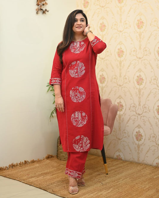 💃your summer with our Latest Cotton Embroidered Straight Pant Set(WACD89)