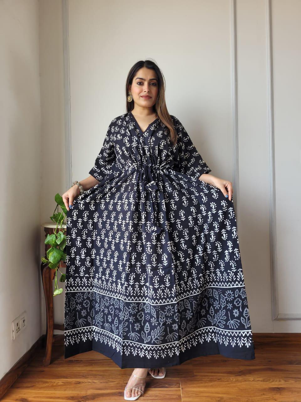 Exclusive New  Added Hand Block printed KAFTAN 🔸️Authentic PRINT, with natural colours88