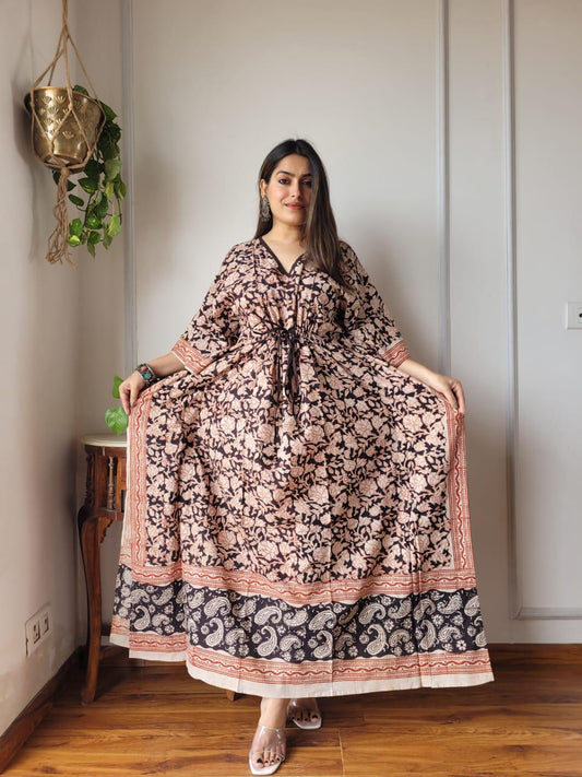 Exclusive New  Added Hand Block printed KAFTAN 🔸️Authentic PRINT, with natural colours84