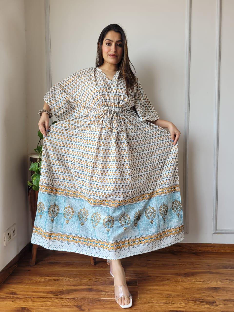 Exclusive New  Added Hand Block printed KAFTAN 🔸️Authentic PRINT, with natural colours81