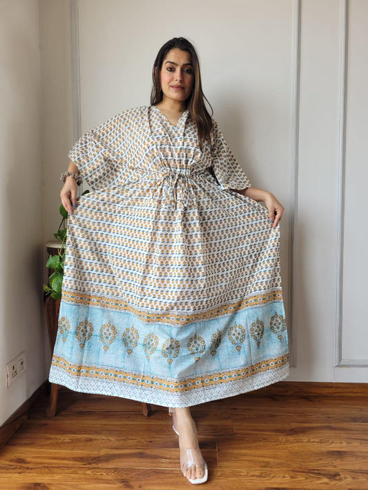 Exclusive New  Added Hand Block printed KAFTAN 🔸️Authentic PRINT, with natural colours81