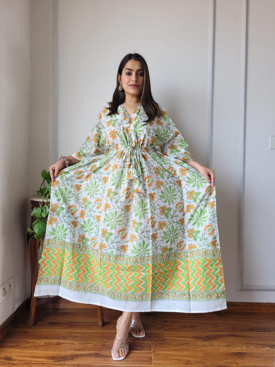 Exclusive New  Added Hand Block printed KAFTAN 🔸️Authentic PRINT, with natural colours78