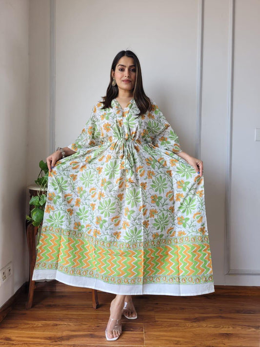 Exclusive New  Added Hand Block printed KAFTAN 🔸️Authentic PRINT, with natural colours78