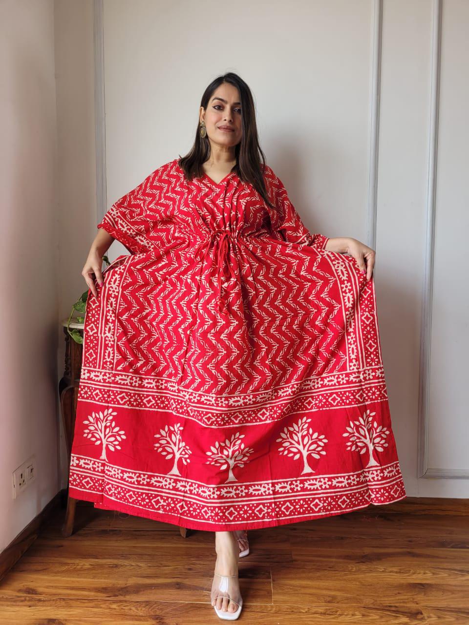 Exclusive New  Added Hand Block printed KAFTAN 🔸️Authentic PRINT, with natural colours80