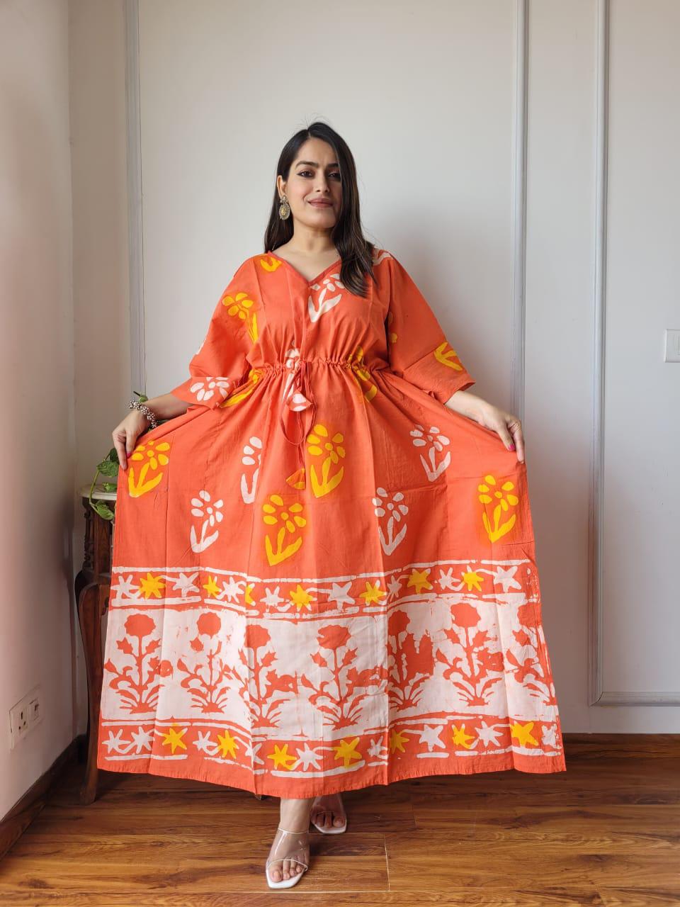 Exclusive New  Added Hand Block printed KAFTAN 🔸️Authentic PRINT, with natural colours75