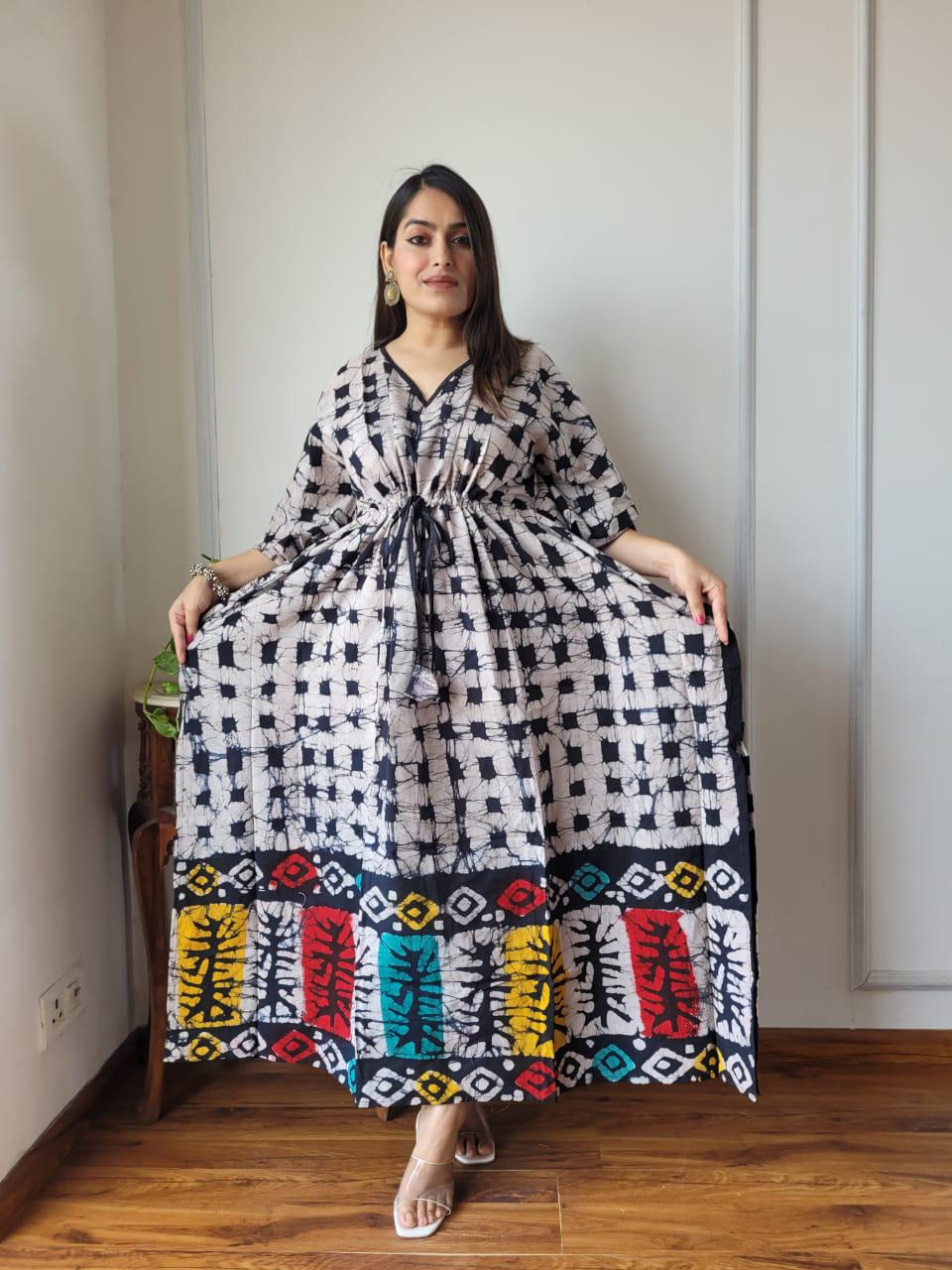 Exclusive New  Added Hand Block printed KAFTAN 🔸️Authentic PRINT, with natural colours70