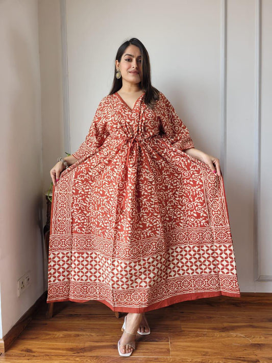 Exclusive New  Added Hand Block printed KAFTAN 🔸️Authentic PRINT, with natural colours69