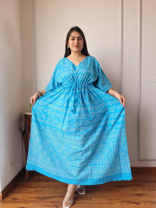 Exclusive New  Added Hand Block printed KAFTAN 🔸️Authentic PRINT, with natural colours. 43