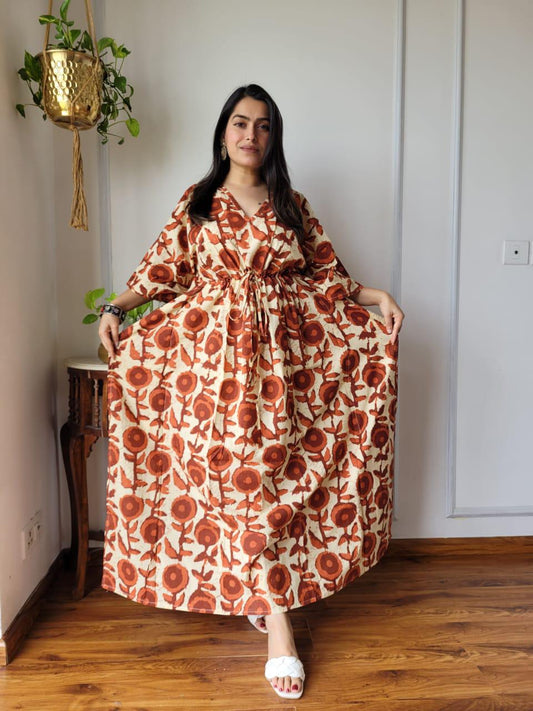 Exclusive New  Added Hand Block printed KAFTAN 🔸️Authentic PRINT, with natural colours. 26