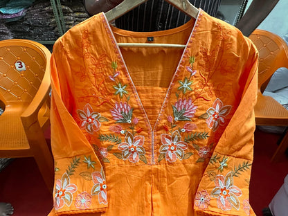 New anarkali kurta set with Cotton Pant Malmal Dupatta(WARED454)