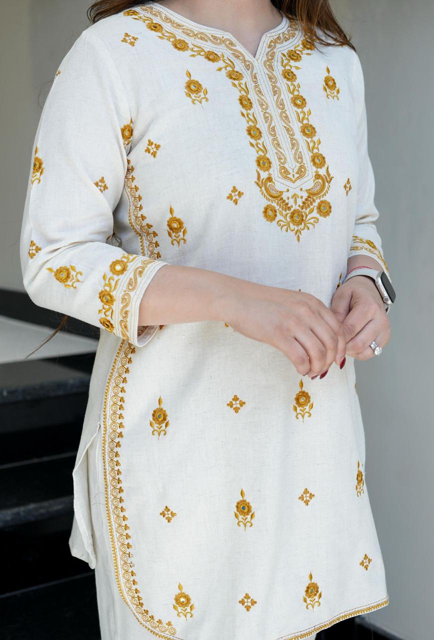 gathering Flattering Pure cotton hand embroidery(WACD124)