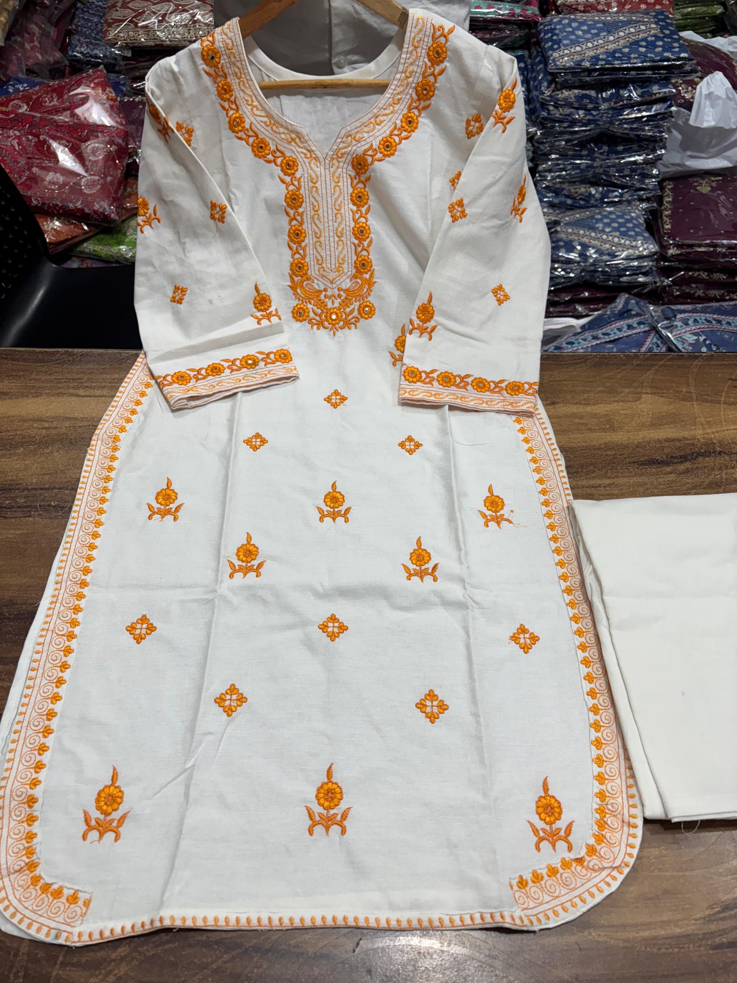 gathering Flattering Pure cotton hand embroidery(WACD124)