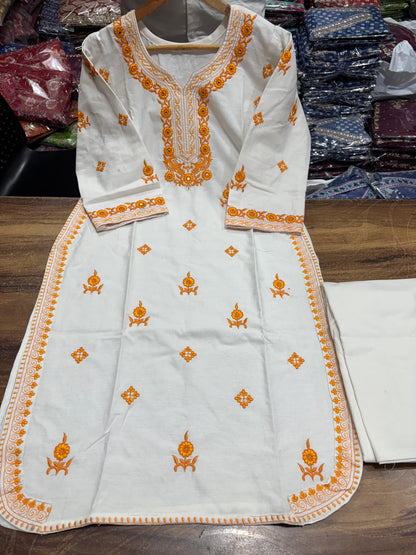 gathering Flattering Pure cotton hand embroidery(WACD124)