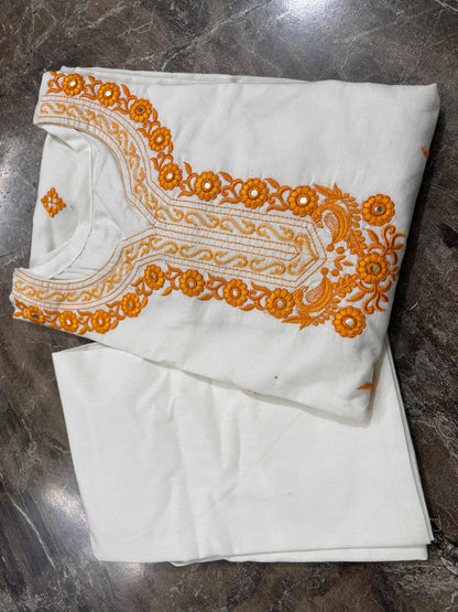 gathering Flattering Pure cotton hand embroidery(WACD124)