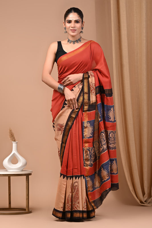 Premium Maheshwari Silk Saree (SWSRMAH78)